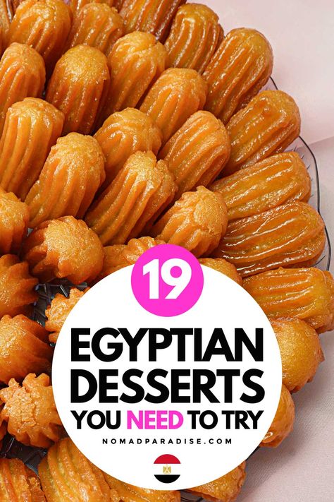 Middle East Sweets, Egypt Dessert Recipes, Egyptian Desserts Easy, Aladdin Themed Desserts, Vegan Egyptian Food, Egyptian Party Food, Egyptian Food Recipes Easy, Egypt Food Recipes, Easy Egyptian Recipes