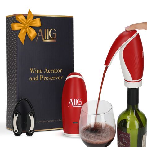 PRICES MAY VARY. Convenient 1-Button Wine Dispensing: Spend less time worrying about pouring wine and more time enjoying good company. Easily pour a perfect glass of wine with the touch of a button. No more fear of dispensing too much wine & spilling. Plus our Electric Wine Aerator Pourer & Dispenser, a remarkable wine gadget, saves you money with zero waste dispensing and effortless cleanup. Take your wine air aerator anywhere–FREE USB Charger included for quick & universal charging! Hygienic: With an Electric Wine Dispenser, there's no need to touch the bottle or pour spout, reducing the risk of contamination. Simply select your guest's preferred wine, attach the Electric Wine Pump on the top, and enjoy freshly served wine with the press of a button. Freshness Guaranteed: The built-in El Wine Gadgets, Wine Aerator Pourer, Wine Dispenser, Pouring Wine, Wine Aerator, Wine Pourer, Save Your Money, Usb Charger, Wine Gifts