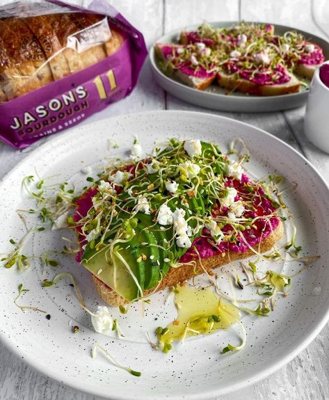 Beetroot Hummus Toast, Beetroot Hummus, Sourdough Toast, Goats Cheese, On Toast, Work Ideas, Goat Cheese, Bari, Health Coach