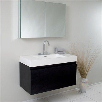 Vanity Black Modern Bathroom, Black Vanity Bathroom, Modern Bathroom Cabinets, Floating Bathroom Vanity, Bathroom Furniture Vanity, Vanity Set With Mirror, Sink Countertop, Bathroom Vanity Cabinets, Wood Vanity