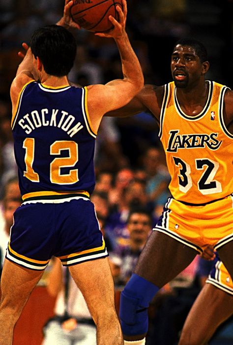 Showtime Lakers, Andre Johnson, Nba Superstars, Retro Nba, 90s Nba, John Stockton, Karl Malone, I Love Basketball, Nba Legends