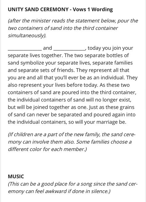 Sand pouring ceremony description Sand Pouring Ceremony, Sand Pouring Wedding, Sand Unity Ceremony Script, Commitment Ceremony Ideas Diy, Sand Pouring Wedding Unity Ceremony, Sand Ceremony Wedding Vows, Sand Ceremony Script, Sand Unity Ceremony, Wedding Officiant Business