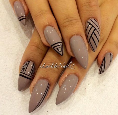 Somewhat Tribal Nails Her Nails, Get Nails, Hot Nails, Fabulous Nails, Fancy Nails, Dope Nails, Gorgeous Nails, Stiletto Nails, Love Nails