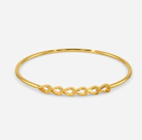 Simple Bangle Designs Gold, Daily Wear Bangles In Gold, Bangle Designs Gold, Kada Design, Plain Bracelet, Gold Bracelet Design, Simple Gold Bangle, Diamond Bracelet For Women, Single Bangle