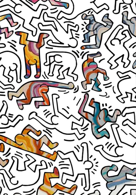 Keith Haring Background, Keith Haring Art Wallpaper, Keith Haring Wallpaper, Keith Haring Art, Haring Art, Retro Graphic Design, Fashion Drawing Sketches, Gcse Art Sketchbook, Iphone Wallpaper Pattern