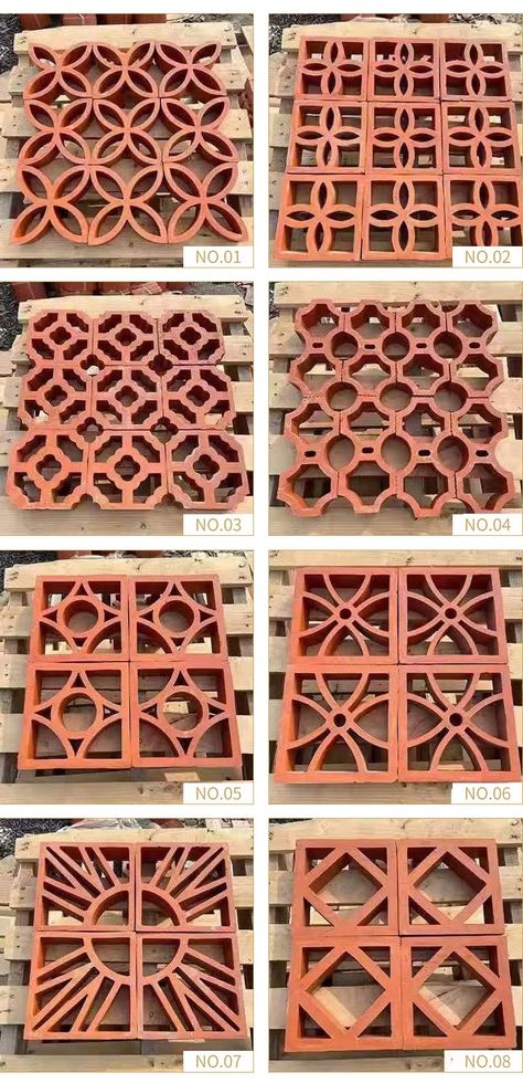 Terracotta Jali Blocks Clay Hollow Window Bricks Tile Manufacturer Clay Brick House Design, Hollow Brick Wall Design, Terracotta Wall Design, Clay Jali Design, Terracota Jali Design, Terracotta Breeze Blocks, Clay Wall Tiles, Brick Jaali Design, Terracotta Design Ideas