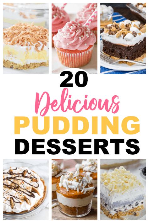 The smooth, rich and creamy taste of   pudding is delightful on its own, but adding it to desserts will boost   flavor and texture to delicious heights. #Pudding #Desserts Recipes With Instant Pudding, Instant Pudding Desserts, Layered Pumpkin Cheesecake, Pudding Desserts Recipes, Awesome Desserts, Homemade Pudding, Pumpkin Pudding, Coconut Pudding, Tart Dessert