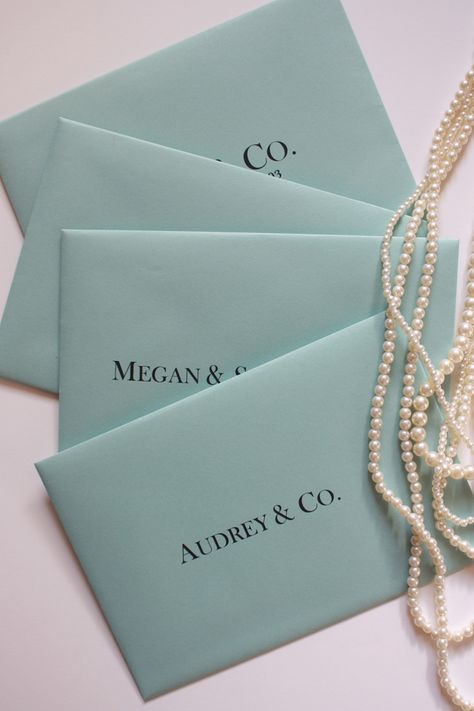 Breakfast at Tiffany's Themed Party- Invitations by Erika Keuter Designs Tiffany Theme Party, Breakfast At Tiffanys Party Ideas, Tiffany Themed Bridal Shower, Tiffany Birthday Party, Tiffany Birthday, Tiffany Theme, Tiffany Bridal Shower, Tiffany's Bridal, Tiffany Party