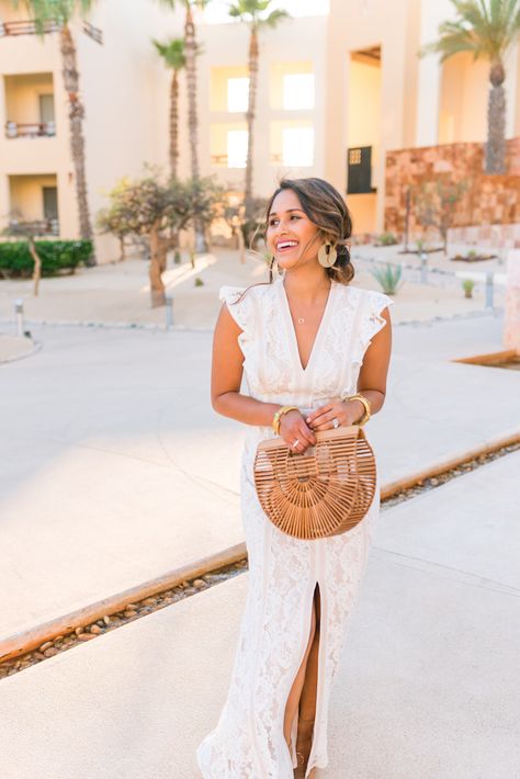 BHLDN placid gown Archives - Haute Off The Rack Beach Rehearsal Dinner Outfit, Cabo Style, Wedding Rehearsal Dinner Dress, Dinner Attire, Reception Dress Short, Cabo Wabo, Cactus Photo, Cabo Vacation, Short Lace Wedding Dress