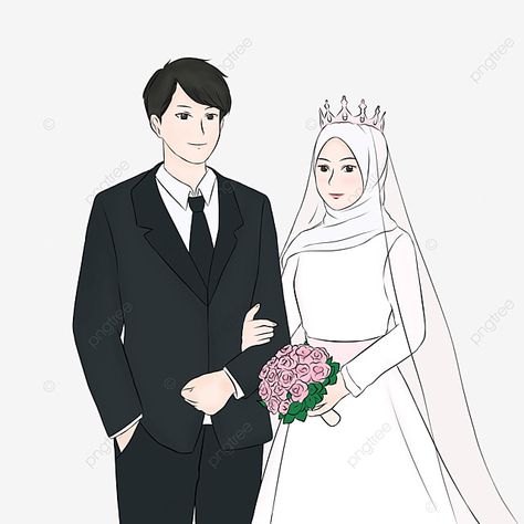 Gambar Wedding, Groom Cartoon, Bride And Groom Cartoon, Wedding Background Wallpaper, Wedding Couple Cartoon, Wedding Dress Illustrations, Indonesian Wedding, Wedding Drawing, Photo Frame Wallpaper