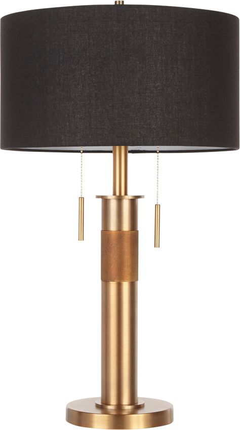 Hermia Table Lamp - Brass/Black Yellow Table Lamp, Home Office Bar, Industrial Table Lamp, Lamp Antique, American Signature Furniture, Reclining Furniture, Value City Furniture, Industrial Table, Brass Table Lamps