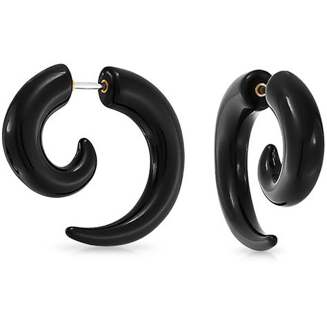 Fake Taper Black Acrylic Spiral Earrings 316L Surgical Steel 16G ($13) ❤ liked on Polyvore featuring men's fashion, earrings and black Taper Earrings, Fake Earrings, Fake Jewelry, Hammered Hoop Earrings, Surgical Steel Earrings, Gold Filled Hoops, Spiral Earrings, Jewelry Show, Black Acrylic