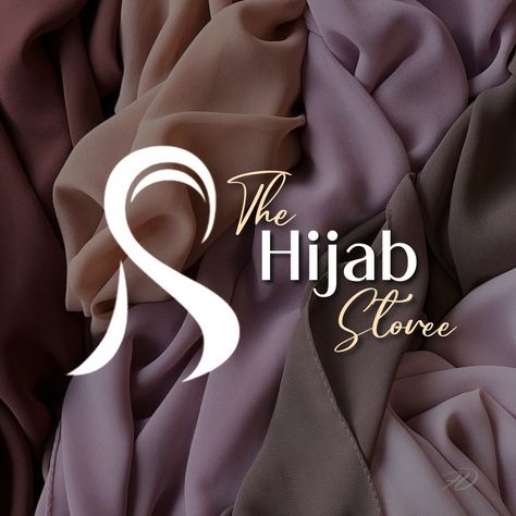 Scarf Logo Design Ideas, Logo Design Hijab, Abaya Logo Design Ideas, Hijab Logo Design Idea, Hijab Packaging, Hijab Business, Hijab Logo, Store Names Ideas, Girly Logo