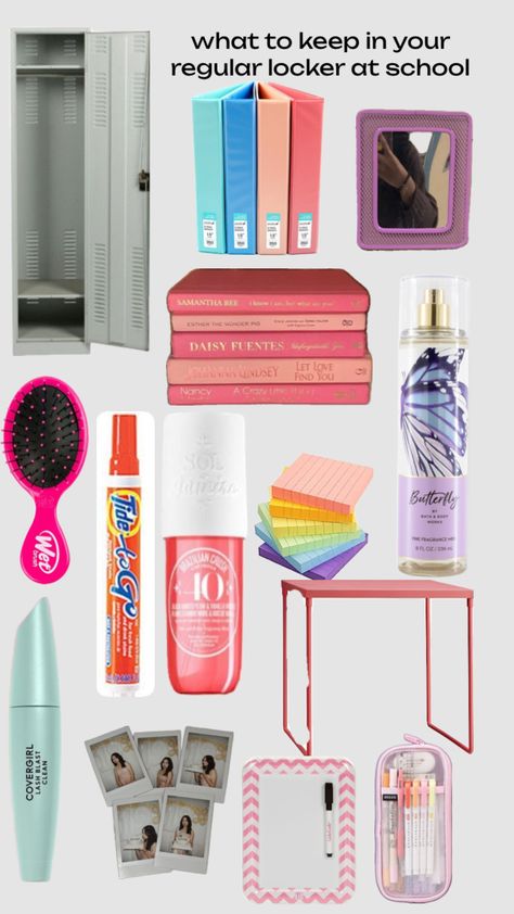 what to keep in your regular locker at school Locker Color Ideas, Locker Ideas Half Locker, Things To Keep In Locker, Locker Supplies List, What To Keep In Ur Locker, Preppy Locker Inspo School, Stuff To Put In Ur Locker, What To Keep In Locker, What To Have In Your Locker For School