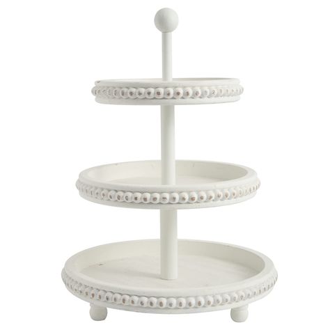 PRICES MAY VARY. ✅ENDLESS HOME DECOR POSSIBILITIES - This decorative tray with small shabby chic beaded is perfect for displaying seasonal decor and great for kitchen counter organizers or coffee bars decor, it's sure to set itself apart from a standard tray thanks to its unique design ✅ENTERTAIN YOUR GUESTS IN STYLE - Our 3 tier tray comes with a smooth sphere shaped top, which allows for easy transport between counter and table. Entertain your guests in style, at your next holiday party, weddi Coffee Bar Decorations, Rustic Theme Party, Three Tiered Tray, 3 Tier Tray, Farmhouse Serving Trays, Three Tier Tray, Bar Decorations, Tray Wood, Gadgets Kitchen Cooking