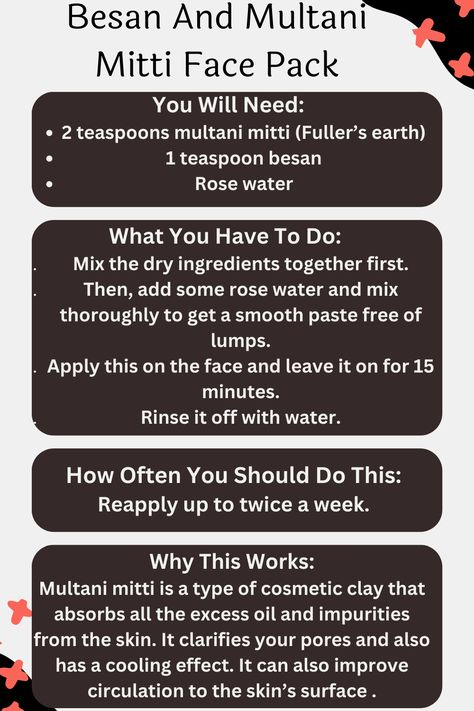 #skincare #body #health #beauty #DIY #dryskin #exfoliants #beauty tips #FacePack Skin Care Fun Facts, Facial Facts Skin Care, Skincare Facts Tips, Multani Mitti Face Pack, Sunscreen Facts Tips, Skincare Myths And Facts, Multani Mitti, Fullers Earth, Face Pack