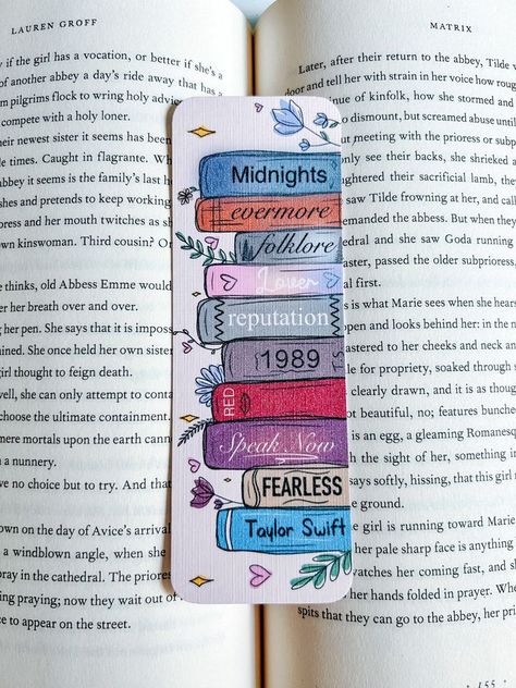 Tswift Albums as Books Linen Bookmark sold by Bored Marisa | SKU 97150935 | 50% OFF Printerval Paint Bookmarks Diy, Cute Bible Bookmarks, Drawing Ideas For Bookmarks, Bookmark Gift Ideas, Cool Book Mark Ideas, Maze Runner Bookmarks, Aesthetic Diy Bookmark, Basketball Bookmarks, Aesthetic Book Mark Ideas