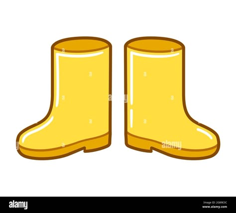 Gumboots Drawing, Boots Drawing Easy, Rain Boots Drawing, Cartoon Boots, Rainy Day Drawing, Boots Drawing, Gum Boot, Yellow Rain Boots, Flower Crafts Kids