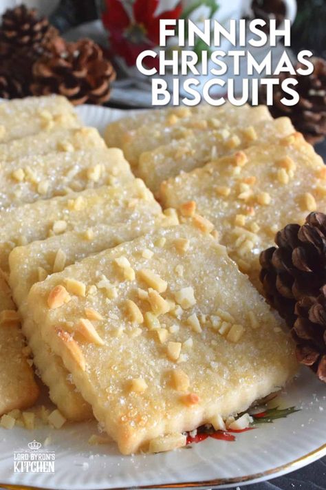 Finnish Dessert Recipes, Biscuits And Cookies Simple Recipes, Christmas Biscuits Recipe, Finnish Christmas, Italian Almond Cookies, Finnish Recipes, Christmas Biscuits, Scandinavian Food, Almond Cookies