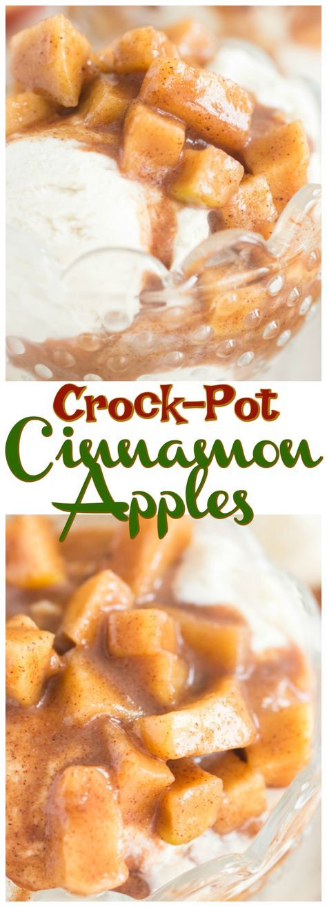 Crock Pot Cinnamon Apples recipe image thegoldlininggirl.com pin 2 Apple Cinnamon Recipes, Yogurt Oatmeal, Ice Cream Yogurt, Crock Pot Food, Crock Pot Desserts, Cinnamon Recipes, Crockpot Breakfast, Fruit Dishes, Crock Pot Slow Cooker