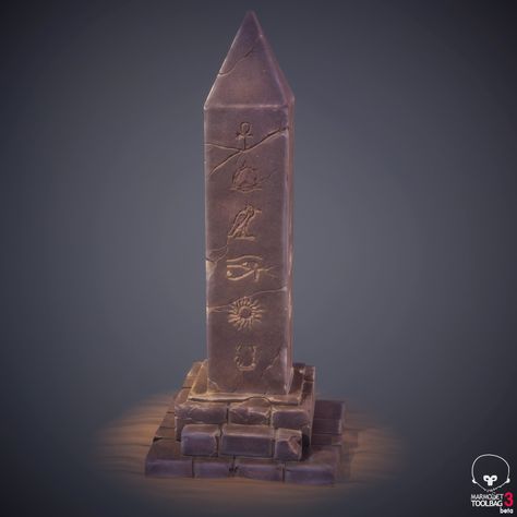 ArtStation - Ancient Obelisk, Rafael Juarez Jr Fantasy Obelisk, Desert Dnd, Platformer Game, Hand Painted Textures, Concept Ideas, Willow Tree, Environment Concept Art, Zbrush, Texture Painting