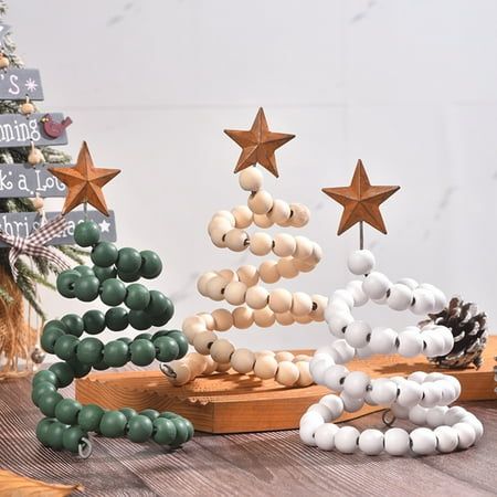 Description: Add a touch of vintage charm to your holiday decor with our Wooden Bead Christmas Tree Ornament. This intricately crafted ornament features a spiral design made of high-quality wooden beads, perfect for adorning Christmas trees, tables, windows, and more. Embrace the retro country style with this versatile piece that complements any home decor. Ideal for home decoration, parties, festivals, and as a thoughtful gift for loved ones on special occasions. Elevate your Christmas ambiance Wire Bead Christmas Tree, Boho Coastal Christmas Tree, Natural Woodsy Christmas Decor, Boho Modern Christmas Decor, Rustic Chic Christmas Decor, Christmas Wooden Bead Crafts, Beaded Christmas Crafts, Teenage Christmas Crafts, Christmas Bead Decorations