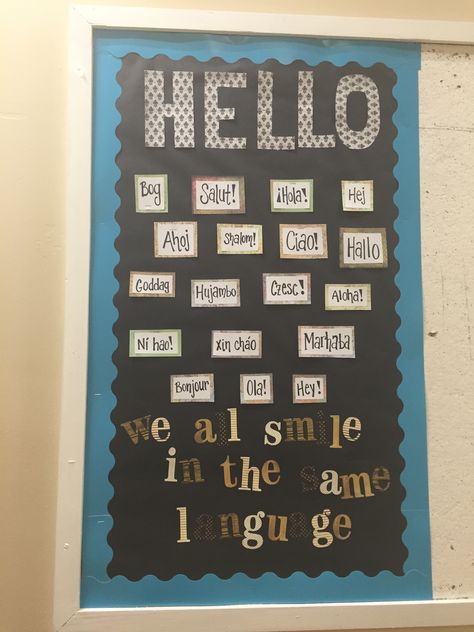 We All Smile in the Same Language :P Equality And Diversity Display Board, Diversity Display, Class Decoration Ideas, Esl Classroom Decor, Ece Classroom, Maths Classroom, Diverse Learners, Math Classroom Decorations, Class Displays