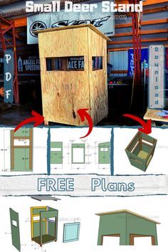 Homemade Deer Blinds, Woodworking Shelves, Deer Blind Plans, Woodworking Signs, Deer Hunting Stands, Deer Stand Plans, Shooting House, Printable Woodworking Plans, Kids Woodworking