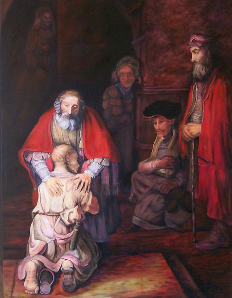 Rembrandt Prodigal Son, Return Of The Prodigal Son, Father To The Fatherless, 17th Century Paintings, Rembrandt Paintings, The Prodigal Son, Son Father, Jesus Tattoo, Tattoo For Son