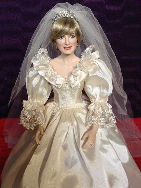 Princess Diana Wedding Dress, Diana Wedding Dress, Porcelain Dress, Porcelain Wedding, Doll Wedding Dress, Princess Diana Wedding, Diana Wedding, Princess Diana Fashion, Crystal Wedding Dress