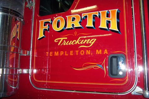 Dennis Day Designs - Lettering, Pinstriping; Murals: Hand Lettering Van Signwriting, Lettering Fonts Design, Hand Painted Lettering, Truck Lettering, Truck Graphics, Door Letters, Car Lettering, Truck Signs, Old Garage