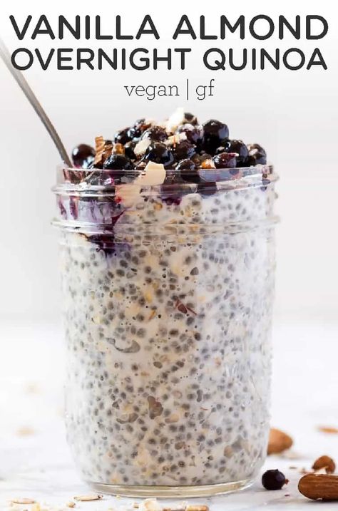 Overnight Quinoa Breakfast, Overnight Quinoa, Breakfast Ideas Healthy Clean Eating, Almond Breakfast, Quinoa Recipes Breakfast, Quinoa Recipes Easy, Rich Breakfast, Quinoa Breakfast, Quinoa Recipes