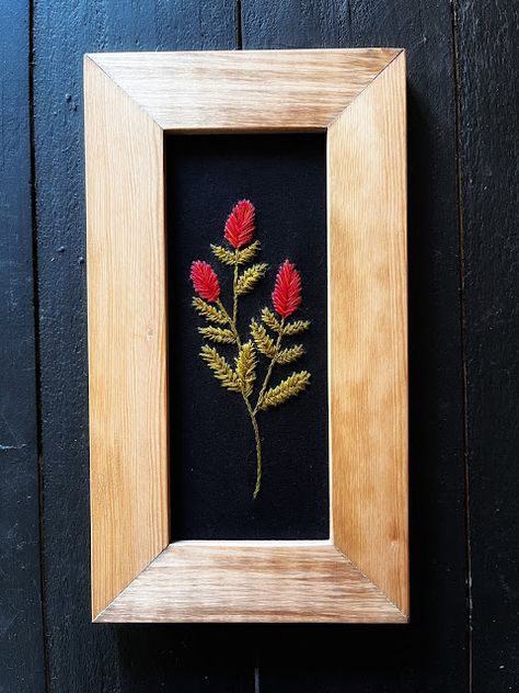 Indian Paint Brush Flower, Indian Paint Brush, Indian Paintbrush Flowers, Cottage Embroidery, Brush Flower, Whimsical Trees, Gingerbread Cottage, Brush Embroidery, Bunny Silhouette