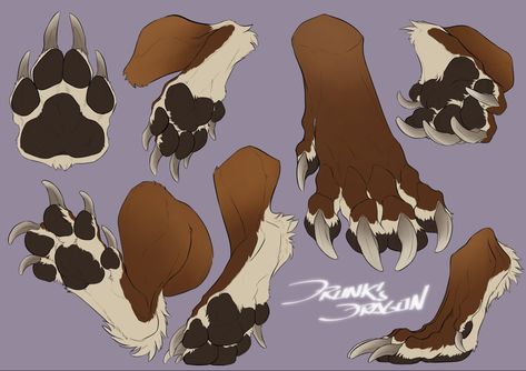 Wolf Paw Reference, Wolf Paw Drawing Reference, Paw Tutorial Drawing, Dragon Paws Reference, Lion Paws Reference, Dynamic Wolf Poses, Paws Reference Drawing, Anthro Legs Reference, Anthro Paws