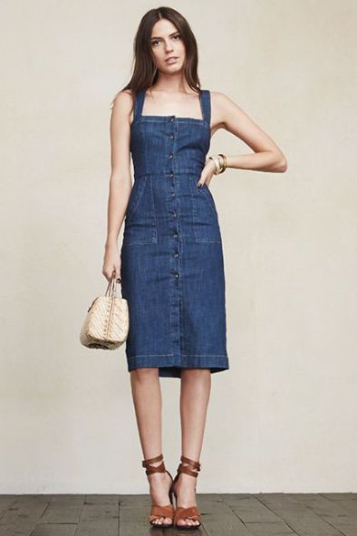 Denim Dress Outfit, Jumpsuit Denim, Denim Shorts Outfit, Moda Jeans, Reformation Dress, Urban Wear, Looks Chic, Denim Outfit, Denim Top