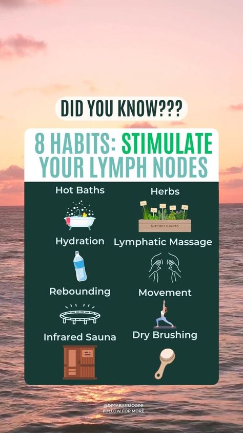 Activate Your Lymph Nodes: Unlocking Your Body's Hidden Detox System. Stimulate your lymphatic system through exercise, dry brushing, massage, and deep breathing. By enhancing lymphatic flow, you support immune function, reduce toxins, and boost overall well-being. Discover the power of stimulating your lymph nodes today! | Dr. Jaban Moore | Chela Rivas · Disco Love (Instrumental) Detox Lymph System, Stomach Lymph Drainage Massage, Clogged Lymph Nodes, Location Of Lymph Nodes, How To Clean Your Lymph Nodes, Swollen Lymph Node Essential Oils, Manual Lymph Drainage, Feminine Hygiene Routine, Lymph Drainage Massage