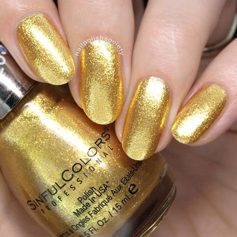 Sinful Colors - About Last Night Vanessa Hudgens Festival, Umbre Nails, Sophisticated Nails, Nail Paint Shades, Gold Nail Polish, Nails Gold, Nail Polish Brands, About Last Night, Nail Polish Art