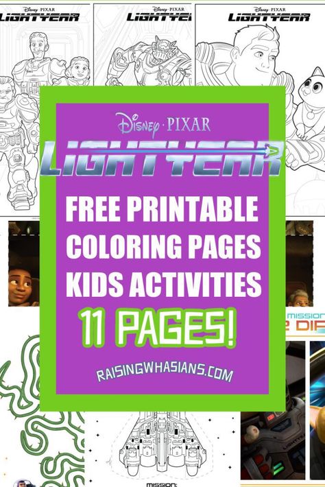 FREE Lightyear Coloring Sheets & Kids Activities | print your 11 pages of free Disney Pixar movie inspired coloring pages, games, craft ideas, birthday party inspiration printables inspired by the animated Toy Story prequel film, featuring Buzz Lightyear, cat Sox, and more characters Lightyear Movie Birthday Party, Disney Parties, Batman Coloring Pages, Turtle Coloring Pages, Disney Recipes, Fish Coloring Page, Pumpkin Printable, Kitty Coloring, Hello Kitty Coloring