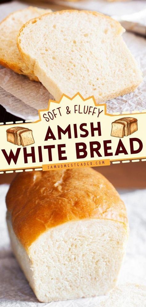 Amish Breakfast, Soft Bread Recipe, Amish White Bread, Amish Bread, Pudding Chia, Artisan Breads, White Bread Recipe, Homemade Bread Recipes Easy, Sandwich Bread Recipes