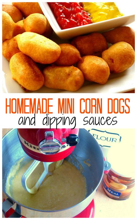 Corn Dog Dipping Sauce, Homemade Mini Corn Dogs, Corn Dog Bites Recipe, Kid Dinner, Nye Appetizers, Birthday Dinner Recipes, Bite Size Appetizers Easy, Homemade Corndogs, Corn Dog Muffins