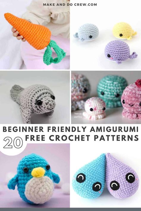 Craft Show Crochet Projects, Easy Mini Amigurumi Free Pattern, Beginner Friendly Amigurumi, Easy Crochet Patterns Free Beginners Simple, Free Easy Beginner Crochet Patterns, Wobbles Crochet Pattern, 10 Minute Crochet, Simple Crochet Animals For Beginners, Arigumi Crochet Amigurumi Free Patterns