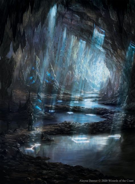 Underground Civilization, Crystal Kingdom, Water Witch, Mtg Art, Ice Cave, Art Folder, Fantasy City, Fantasy Places, D&d Dungeons And Dragons