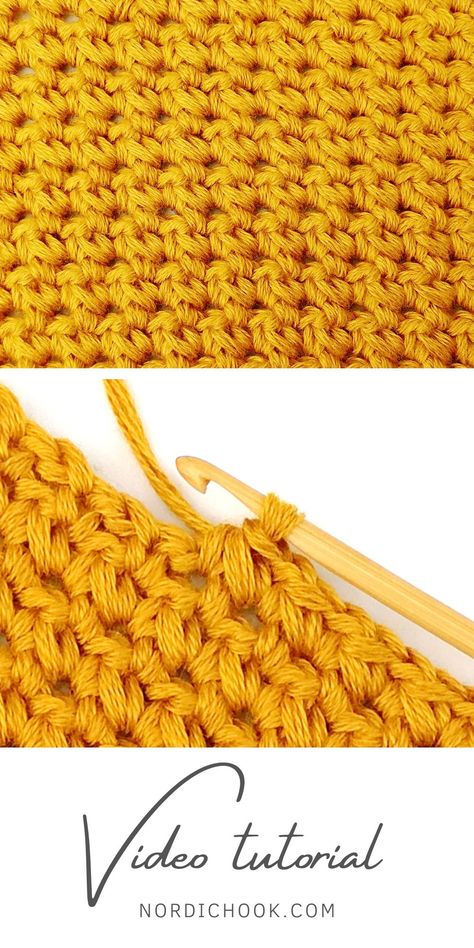 The single crochet cluster stitch - Nordic Hook - Free crochet stitch tutorial Half Single Crochet Stitch, Double Single Crochet Stitch, Two Single Crochet Stitch, Block Crochet Stitch, Hdc Stitch Variations, Nordic Hook Crochet Stitches, Fastest Crochet Stitch, Single Crochet Stitch Patterns, Dense Crochet Stitch