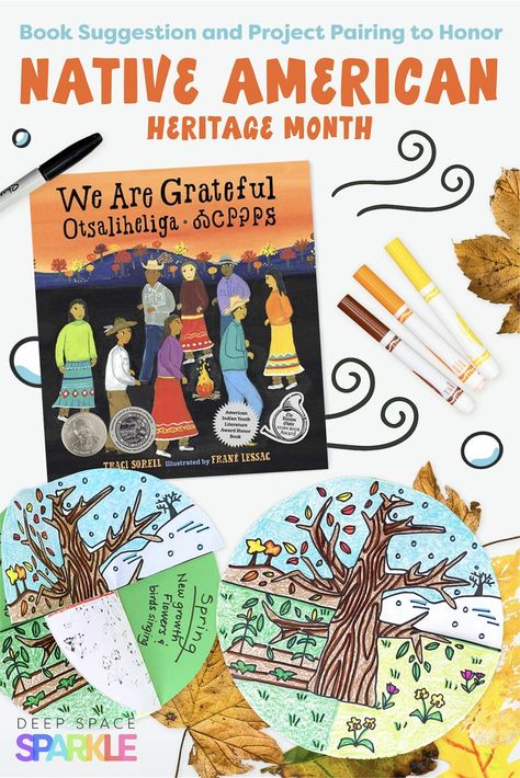 We Are Grateful: Otsaliheliga by Traci Sorell & illustrated by Franne Lessac paired with a DSS project. Illuminate the author’s voice and help foster empathy and awareness. Native American Heritage Month Art, Native American Heritage For Kids, National Native American Heritage Month, Native American Art Projects Elementary, Native American Heritage Month For Kids, Indigenous Peoples Day Crafts For Kids, Native American Heritage Month Bulletin, Native American History Month, Admin Ideas