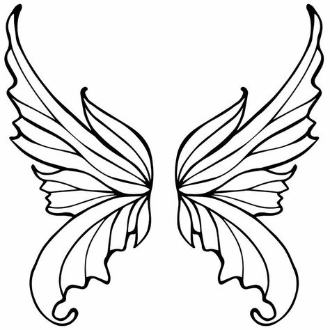 Fairy Wings Tattoo, Wings Printable, Fairy Wings Drawing, Fairy Wing Tattoos, Winged Stencil, Fairy Drawings, Wings Drawing, Wing Tattoo, Fairy Crafts