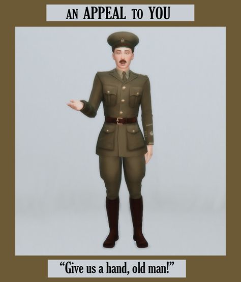 waxesnostalgic — Great War Set - British Army Officer Uniform Military Vest Outfit, Military Style Dress, Sims Challenge, Sims 4 Decades Challenge, Military Outfit, Sims 4 Characters, Sims 4 Cc Packs, Century Clothing, Military Uniform