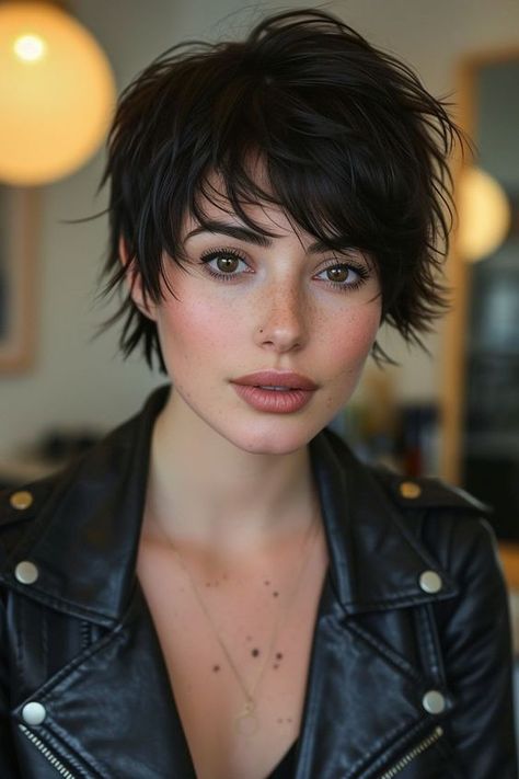 Revamp your style with rocker haircuts. Check out cute haircuts for short hair for your next edgy look! Short Haircuts For Ladies, Haircuts For Ladies, Stacked Haircuts, Short Shag Hairstyles, Short Shag, Cute Short Haircuts, Messy Short Hair, Edgy Short Hair, Best Short Haircuts