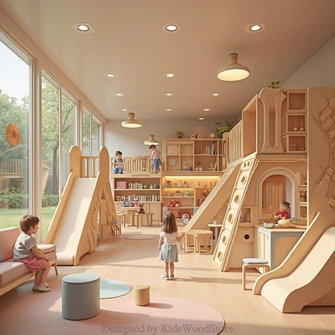 Custom Indoor Play Area & Kids Room Furniture for Daycare | Personalized Wooden Play Spaces for Nurseries & Homes ---------------------------------------------------- ---------------------------------------------------- We first select the products that are suitable for you from our catalogue and personalize them for you, then we produce and ship them. The price written is valid for a room of approximately 6*5m2. Send us a plan of your room and we will calculate the price for you. You may have a Physical Playroom, Soft Play Indoor, Elementary School Lobby Design, Natural Playroom Ideas, Playroom With Tv And Couch, At Home School Set Up, Play Cafe Design, Play Places For Kids Indoor, Playground Design Indoor