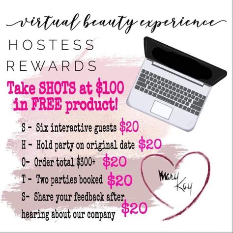 Mary Kay Hostess Rewards, Mary Kay Hostess, Mary Kay Inspiration, Mary Kay Marketing, Mary Kay Party, Mary Kay Consultant, Hostess Rewards, Mary Kay Cosmetics, Mary Kay Business