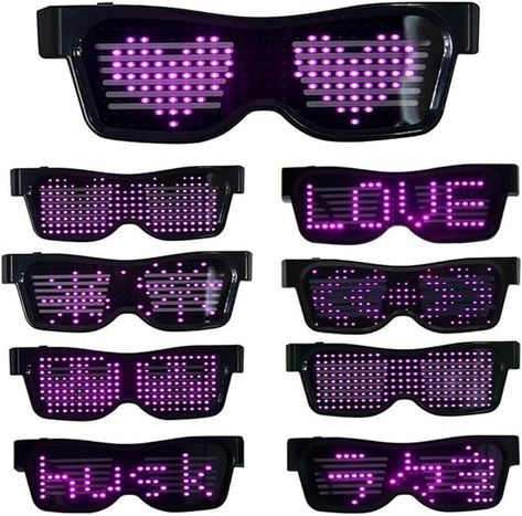 Yuehuamech Led Glasses Light Up Glasses In Dark Flashing Led Sunglasses Luminous Glasses Cool Customizable Glasses for Nightclub Birthday Party Stage Festival Halloween Concert : Amazon.co.uk: Sports & Outdoors Dj Festival, Led Sunglasses, Glowing Glasses, Klub Malam, Led Party, Party Eyes, Party Glasses, Party Sunglasses, Smart Glasses